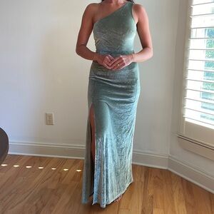 Sage Green One-Shoulder Formal Dress
